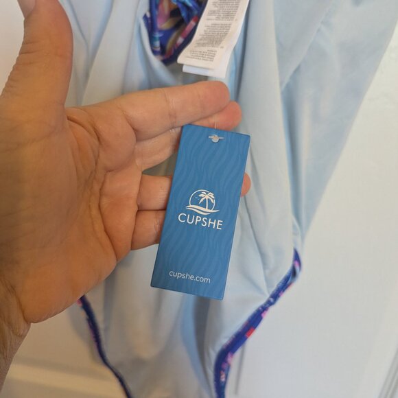 NWT | CUPSHE | 1 pc | Women's Swimsuit V Neck Tummy Control | Lace Up Back | L - Picture 14 of 14